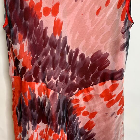 Chelsea Design Red White Black 100% Silk Dress Sz 12 - Picture 12 of 12